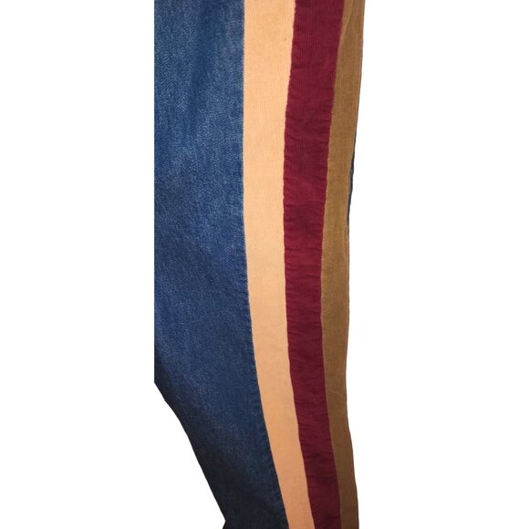 Vintage 20T Denim Pants With Corduroy Stripes Pockets - Picture 5 of 9